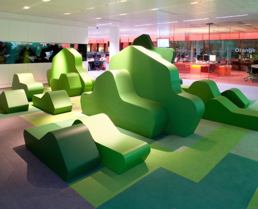 Coated foam, office environment,Public space, publiekeruimte, inrichting wachtruimte, gecoat schuim, gecoatschuim, furniture, meubels